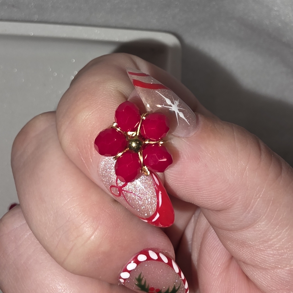 Elegant Red Floral Earrings
